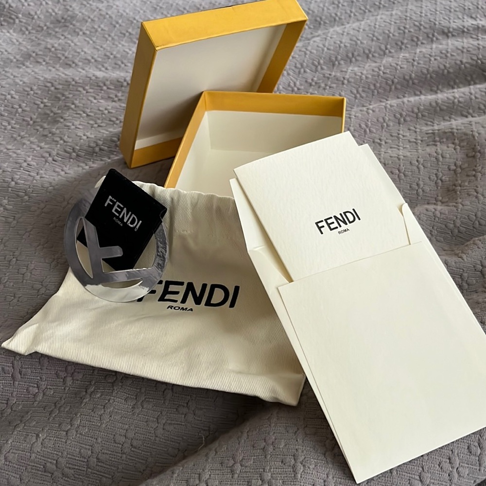 Empty 5”x4” Fendi box (with dust bag, card and magnet clip) AUTHENTIC